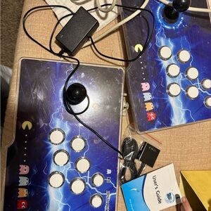 Arcade Fight Stick Controllers - Blue Lightning Design